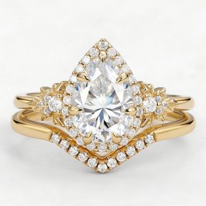 1-carat teardrop-shaped S925 moissanite ring