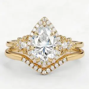 1-carat teardrop-shaped S925 moissanite ring