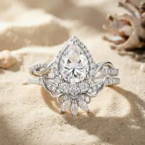 Teardrop-Shaped Diamond Ring