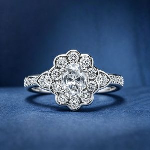 1-carat S925 four-prong diamond ring
