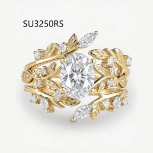 S925 sterling silver 1.5-carat engagement ring set